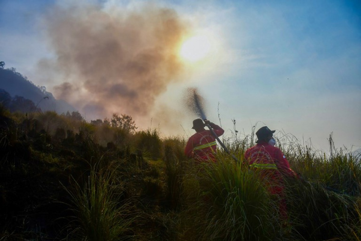 Nationaal Park Bromo Tengger Semeru op Java gesloten door brand