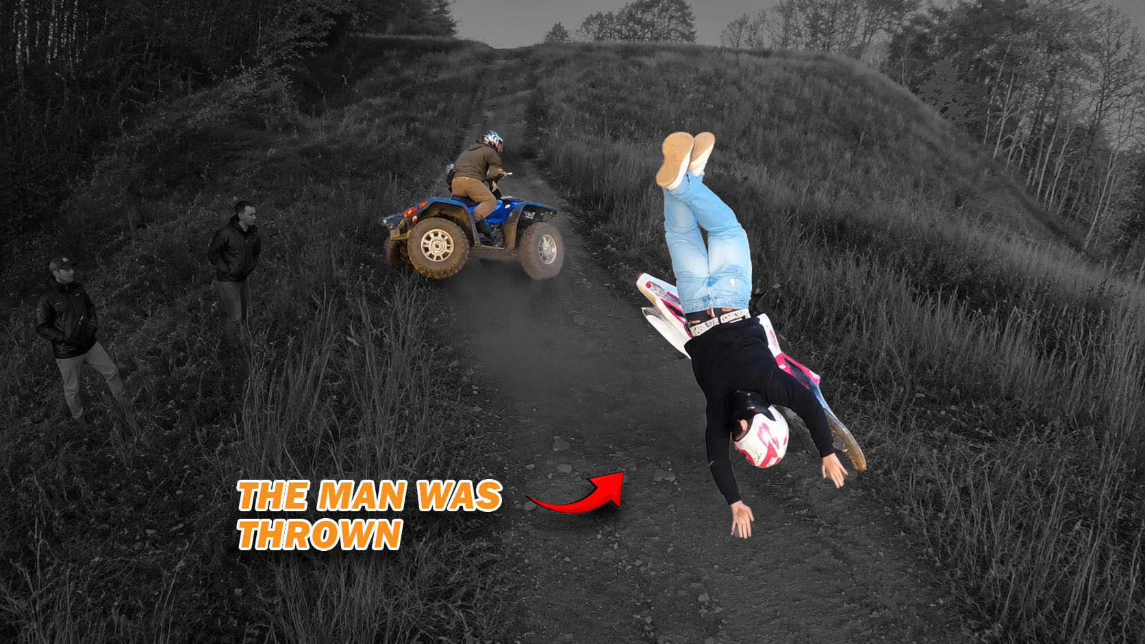 Off road dirt bike action in motion