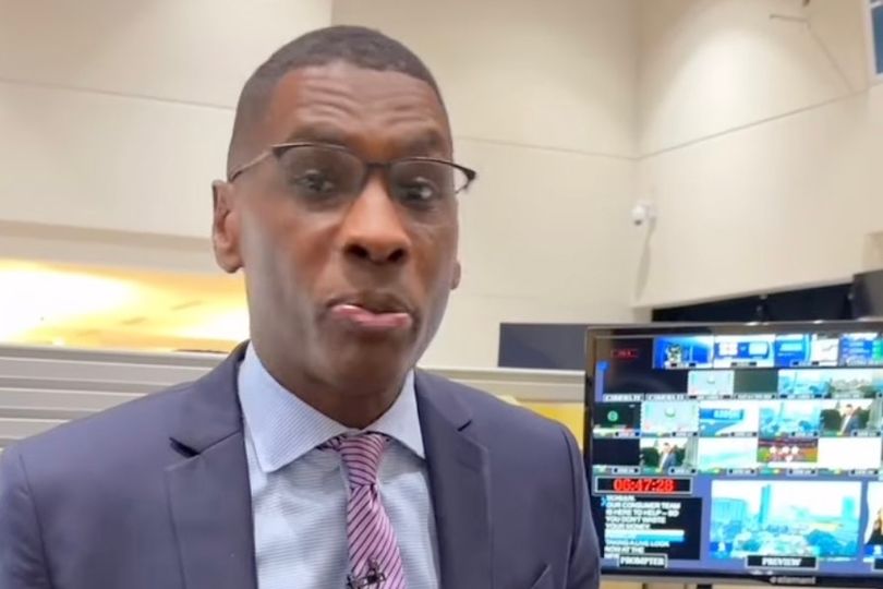 Traffic reporter almost swears live on air as he watches car crash in ...