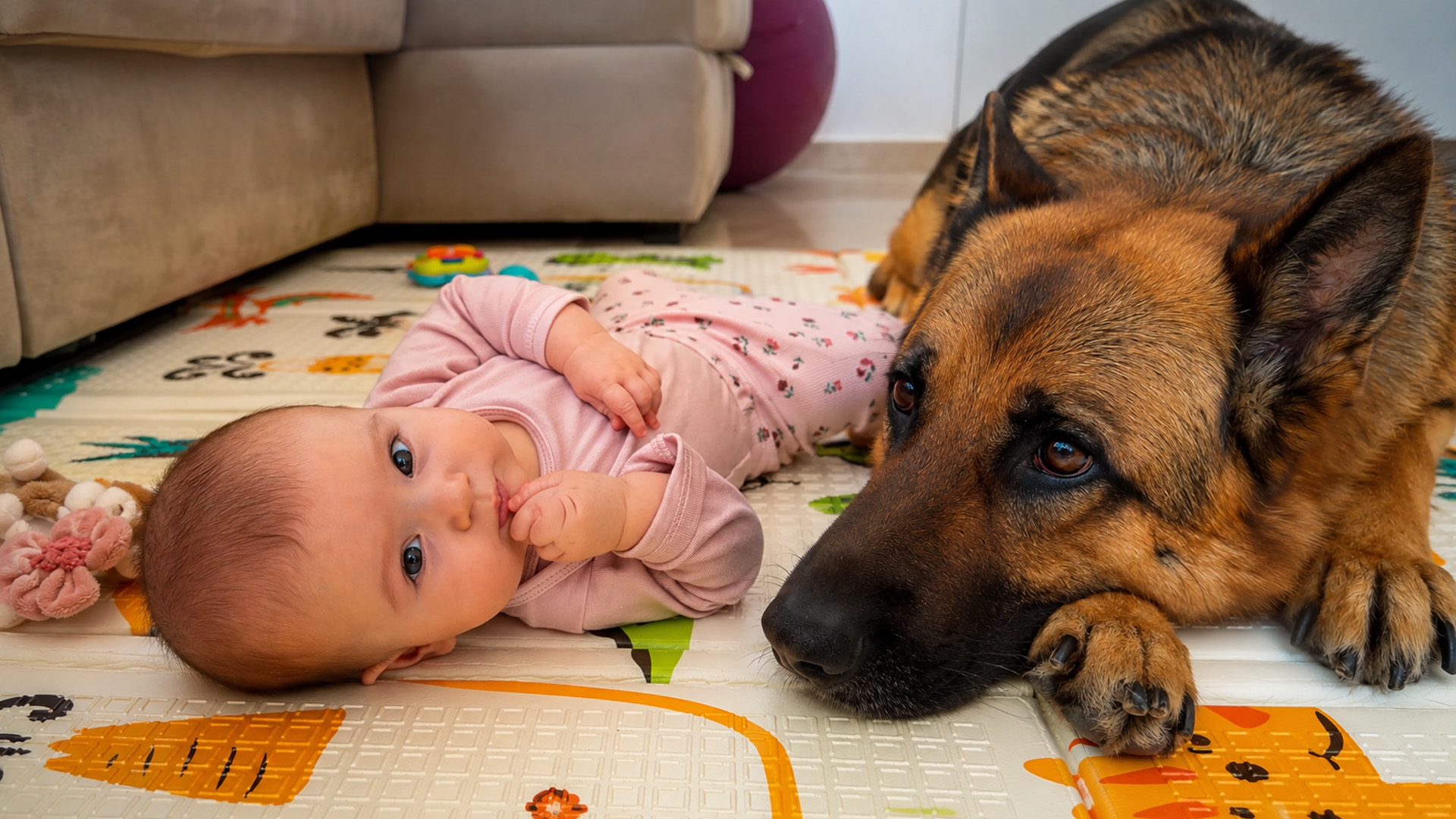 Can a German shepherd be this patient with a baby?