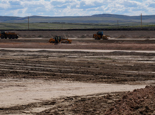 Workers at TerraPower’s Kemmerer Unit 1 prepare the site of the company’s new small-scale nuclear power plant being built in southwestern Wyoming, in a photo taken in May 2026.