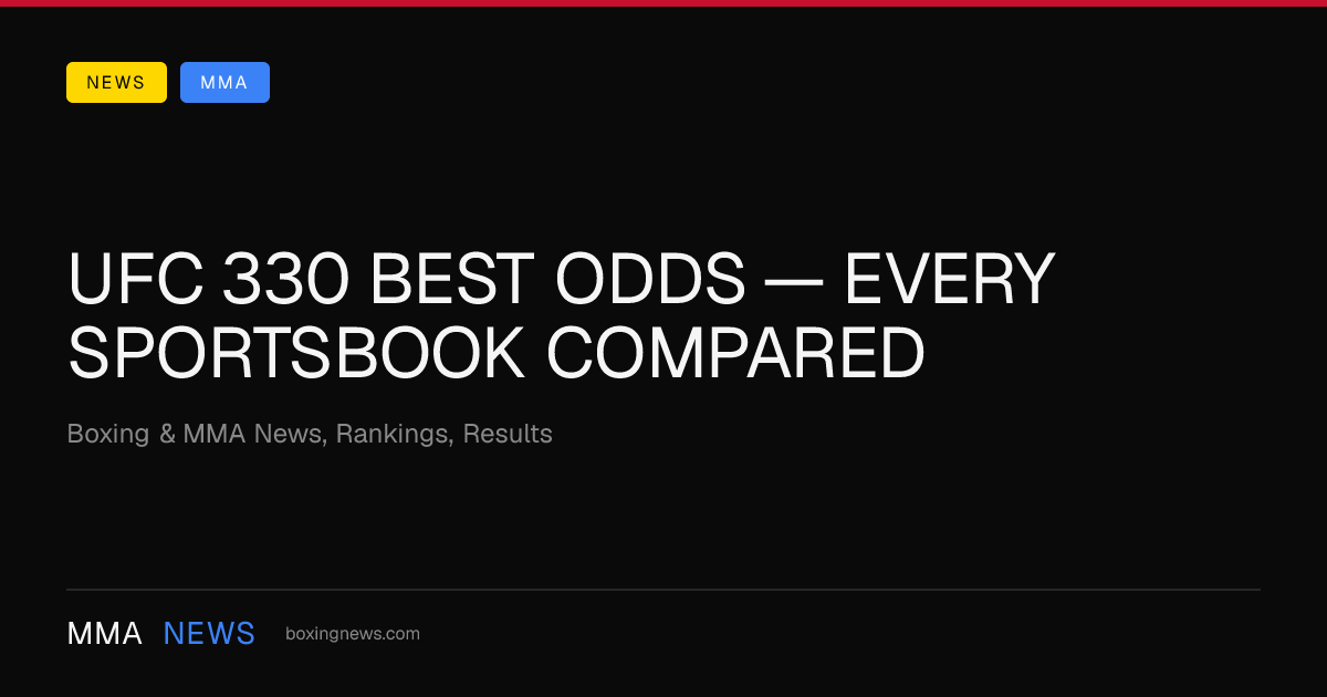 UFC 330 best odds — every sportsbook compared
