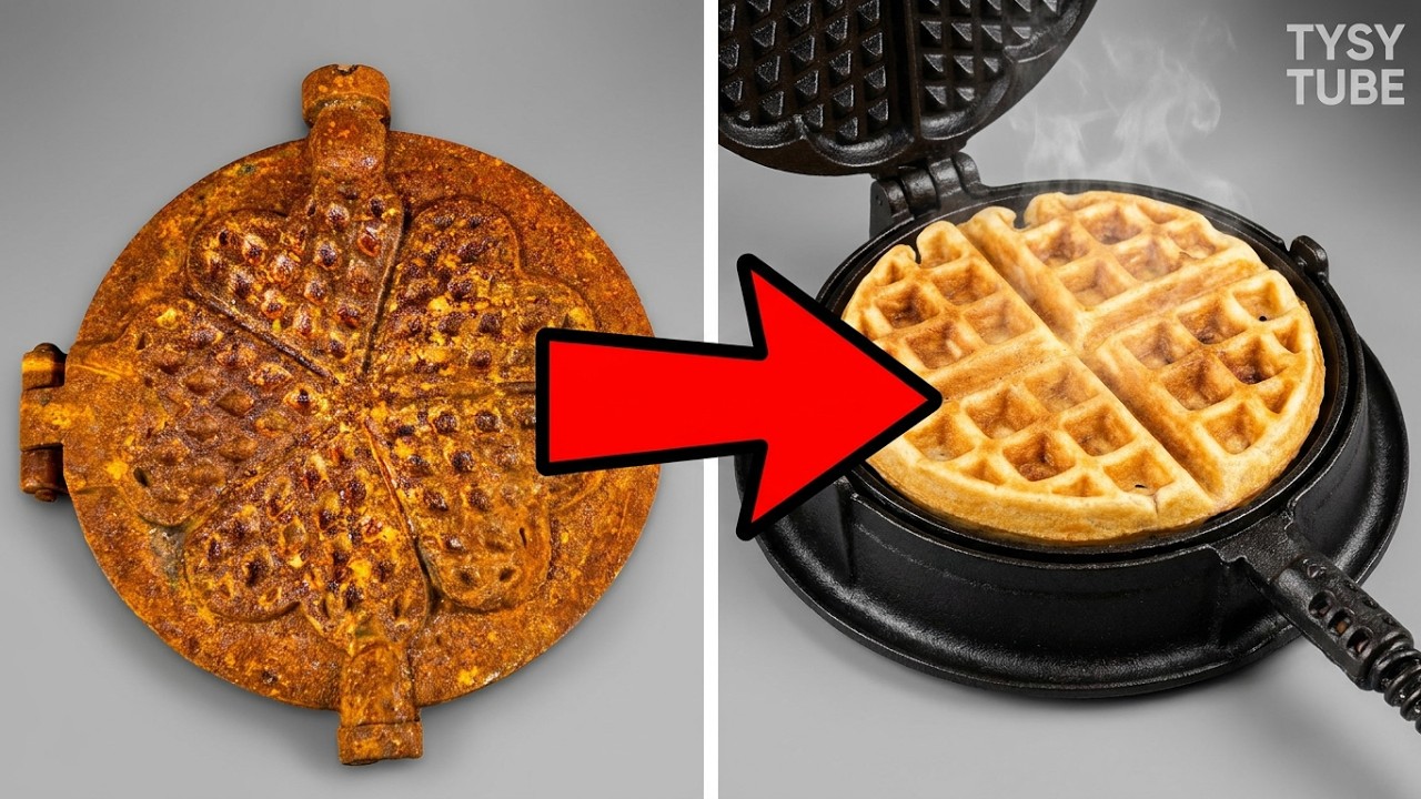 I restored a rusty heart waffle maker! ️