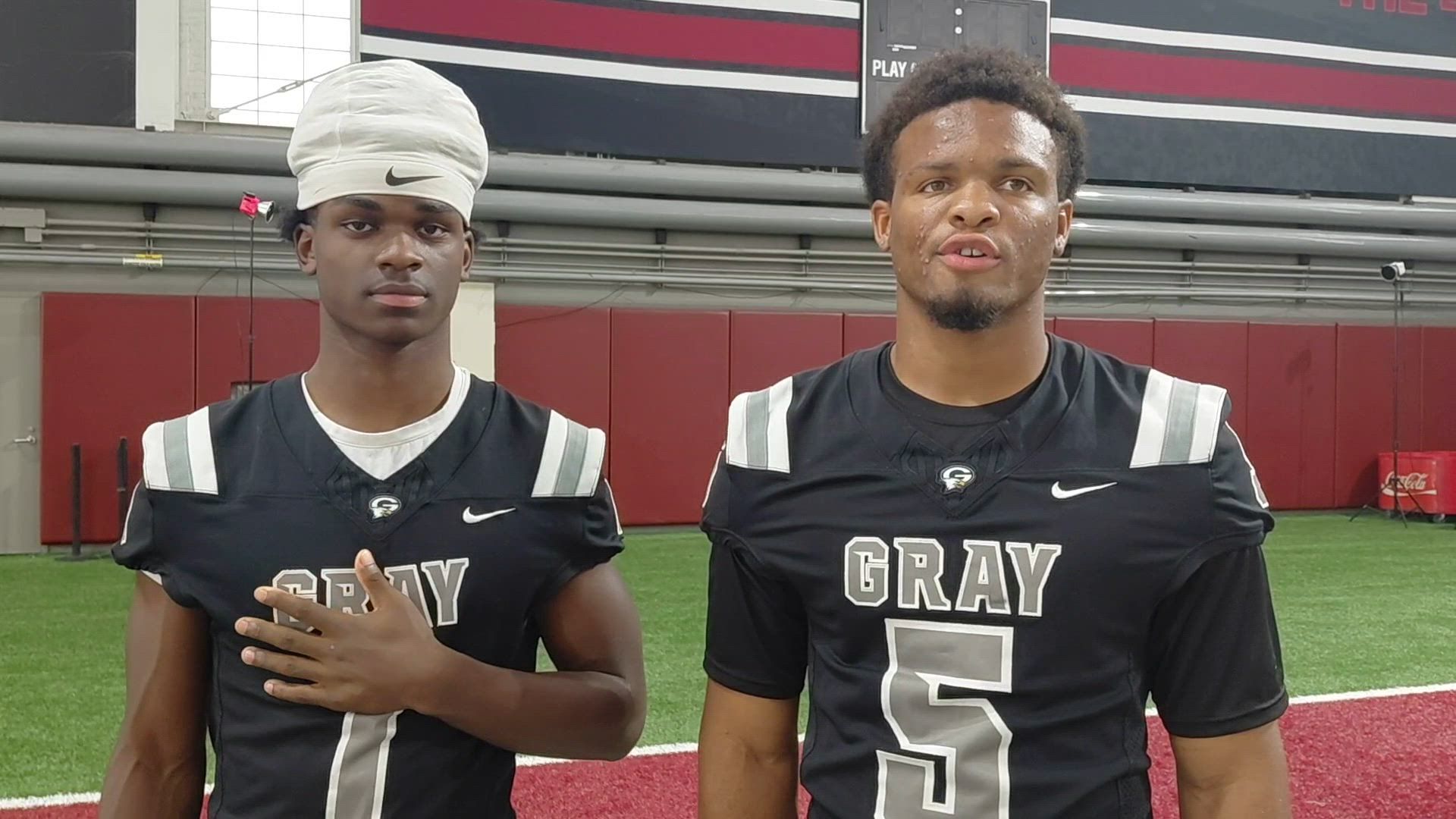 Interview with Gray Collegiate Academy football players Royce ...