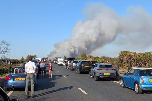 'You could feel the heat inside the car': Vehicle fire shuts off A31