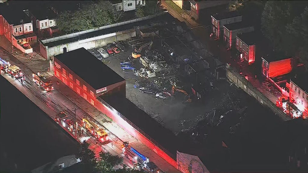 Fire at North Philadelphia scrap metal yard sends thick smoke over Hunting Park neighborhood