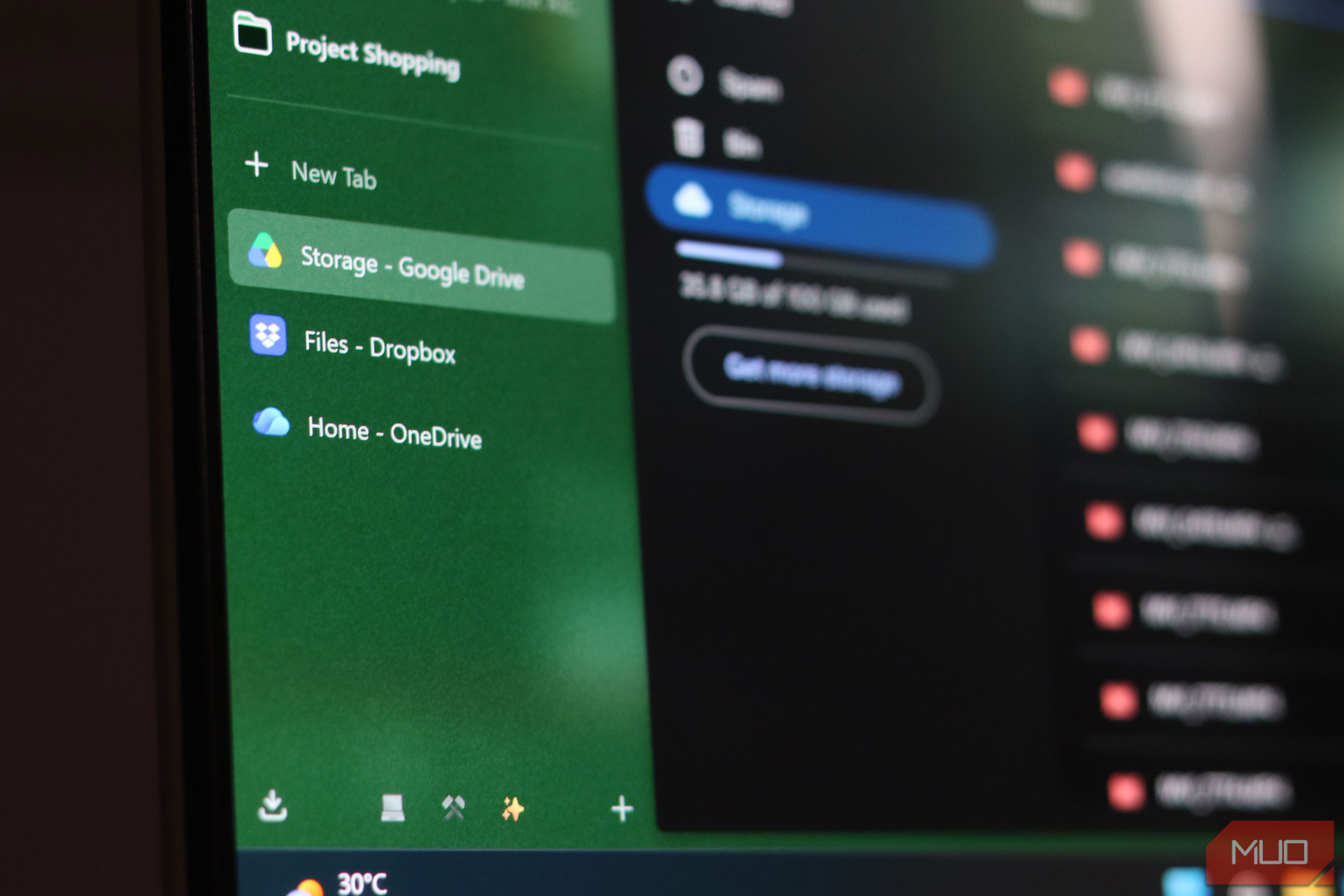 I mounted Google Drive, OneDrive, and Dropbox as one folder on my PC ...