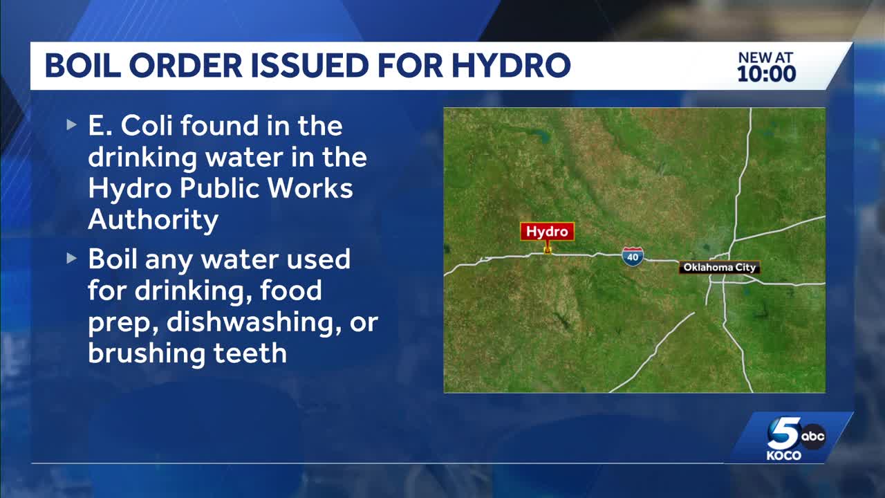 Hydro under boil order after E coli is found in drinking water, ODEQ says
