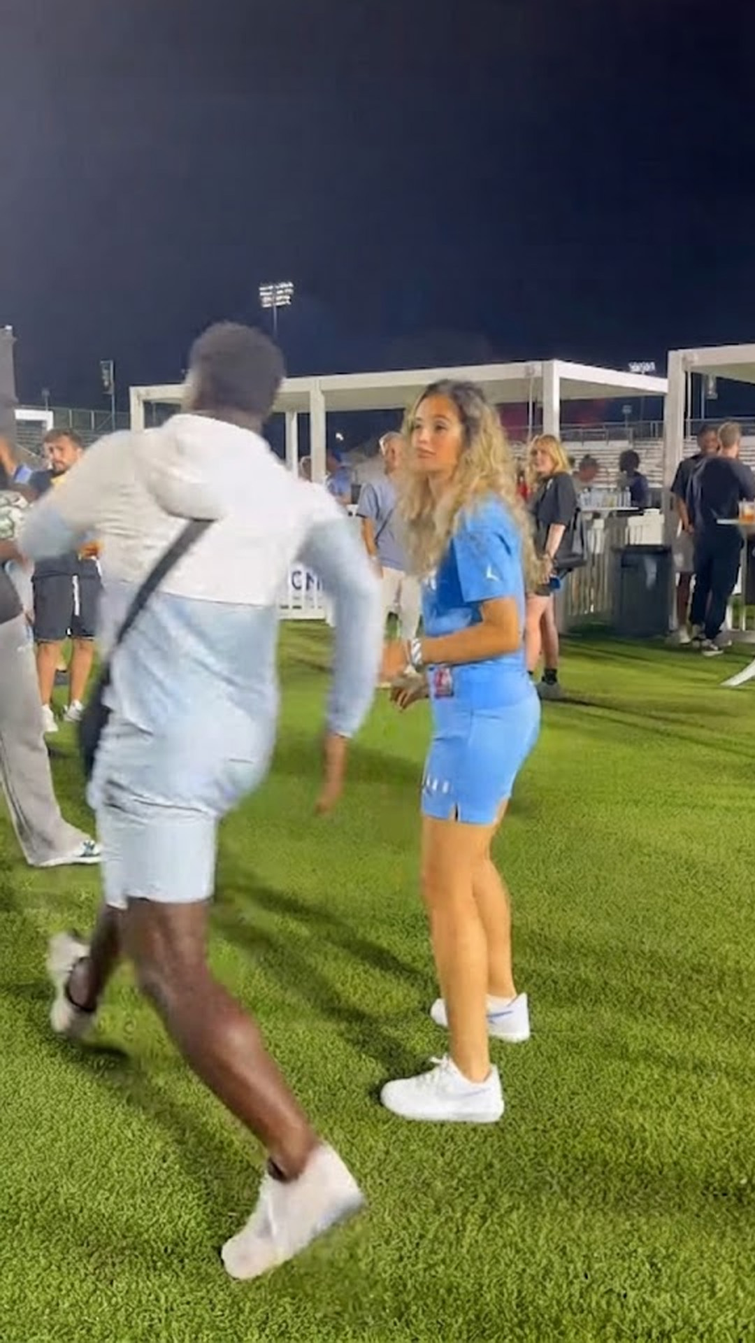 When someone ruins a fun football passing challenge