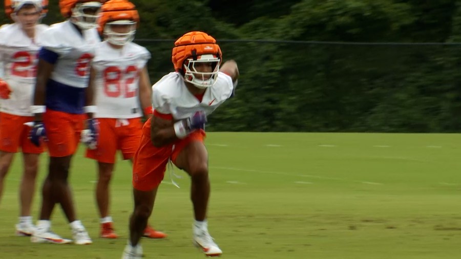 TJ Moore says this year's Clemson wide outs are a work in progress, with the potential to be elite