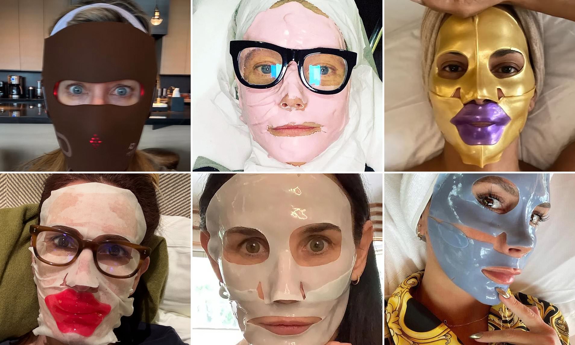 Facemasks are the latest beauty trend sweeping the celeb world - but can you tell who is underneath?