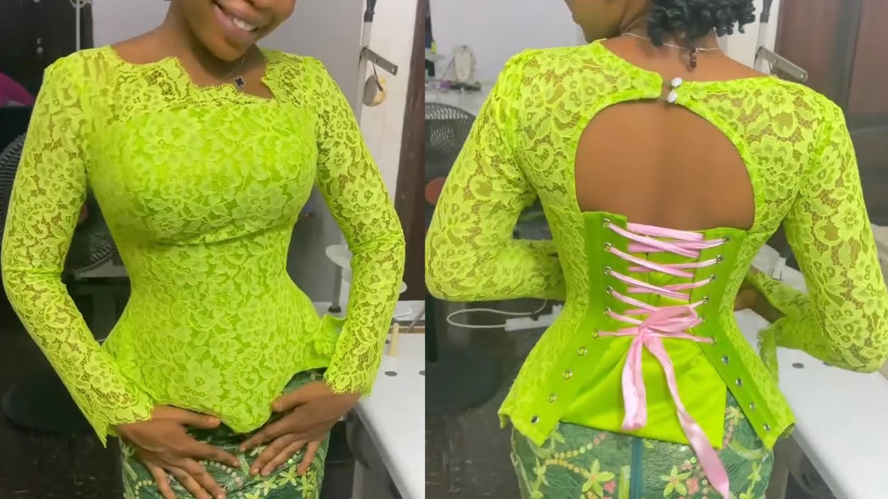 Drafting a bustier with back corset loops
