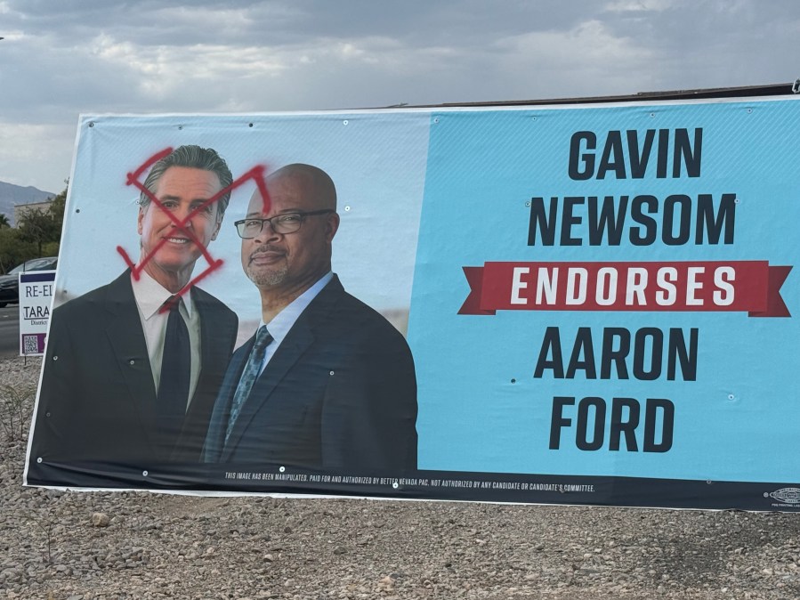 Red swastika sprayed onto Nevada campaign billboard