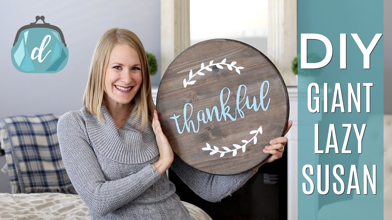 Budget-friendly wood lazy Susan tutorial + farmhouse signs & dollar ...