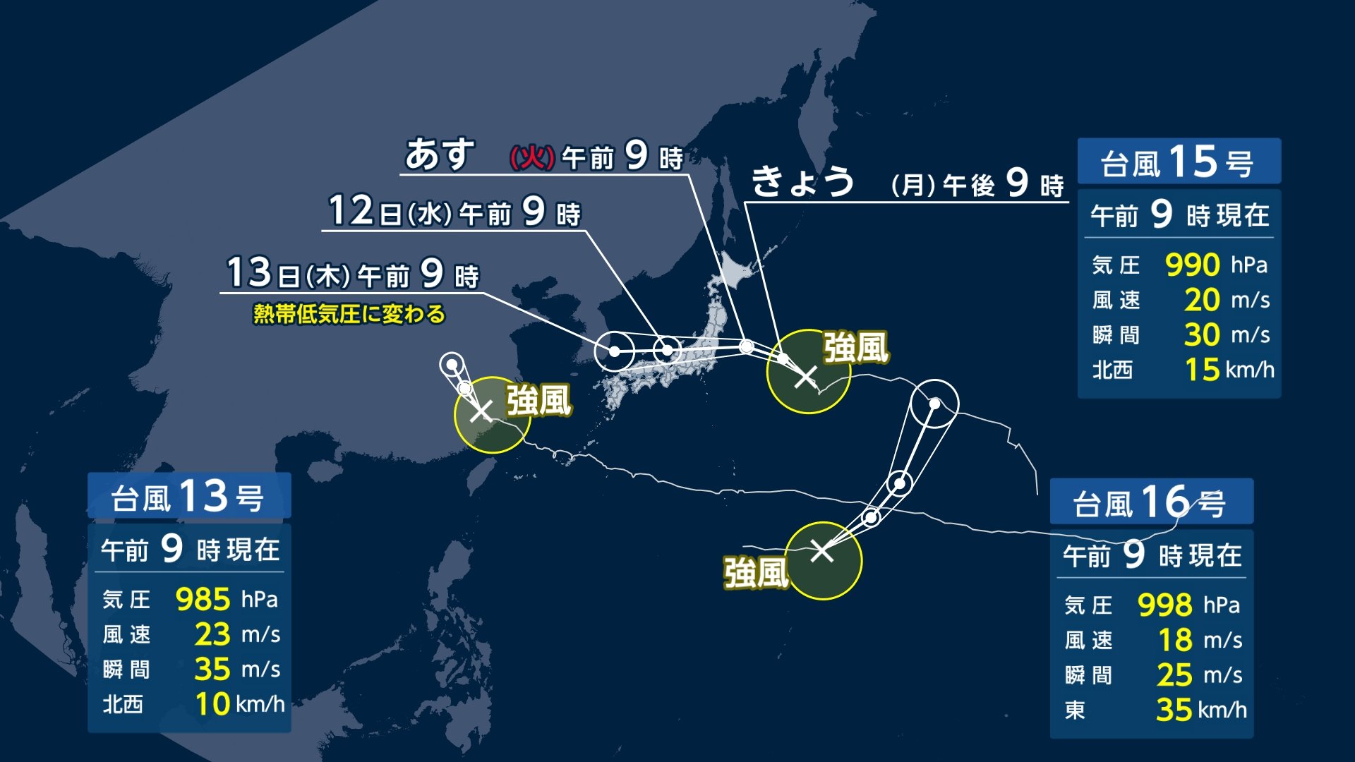 【台風情報】“トリプル台風”が再来 近づく前から進路図の外でも大雨か お盆は雨雲レーダーの確認を 太平洋側中心に雨