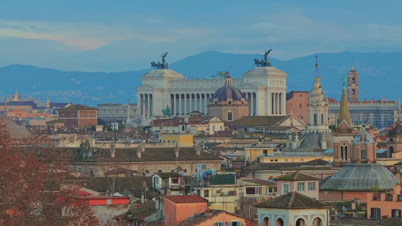 Vista aérea del Vittoriano y el Altare della Patria de Roma