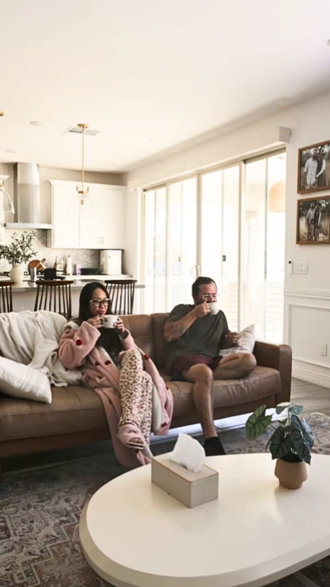 Morning coffee routine with homemade lattes