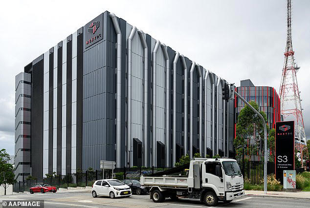 Large data centres (like above, in Sydney) take up valuable real estate and increase government spending, driving inflation