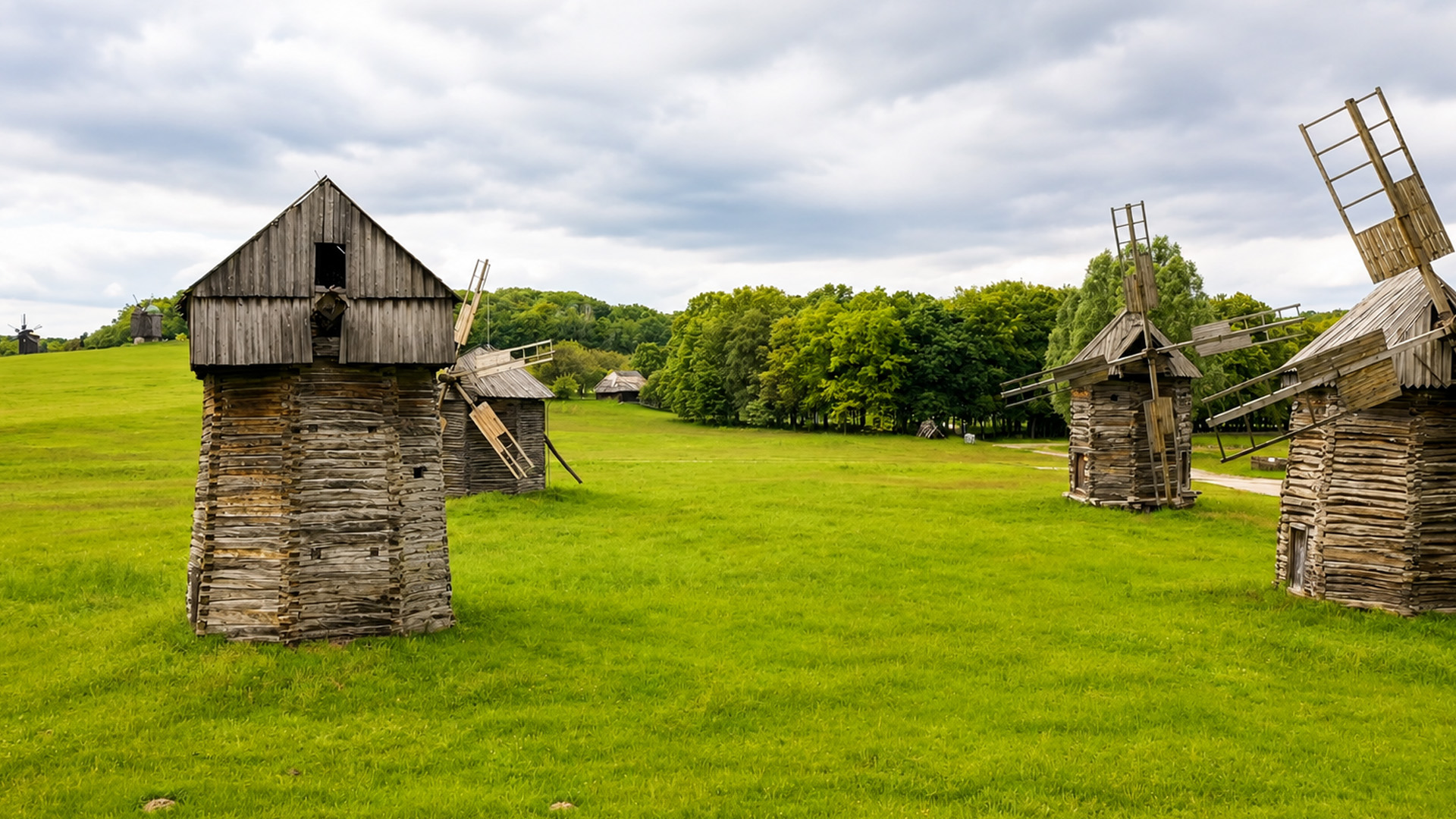 What did Ukrainian villages use these windmills for?