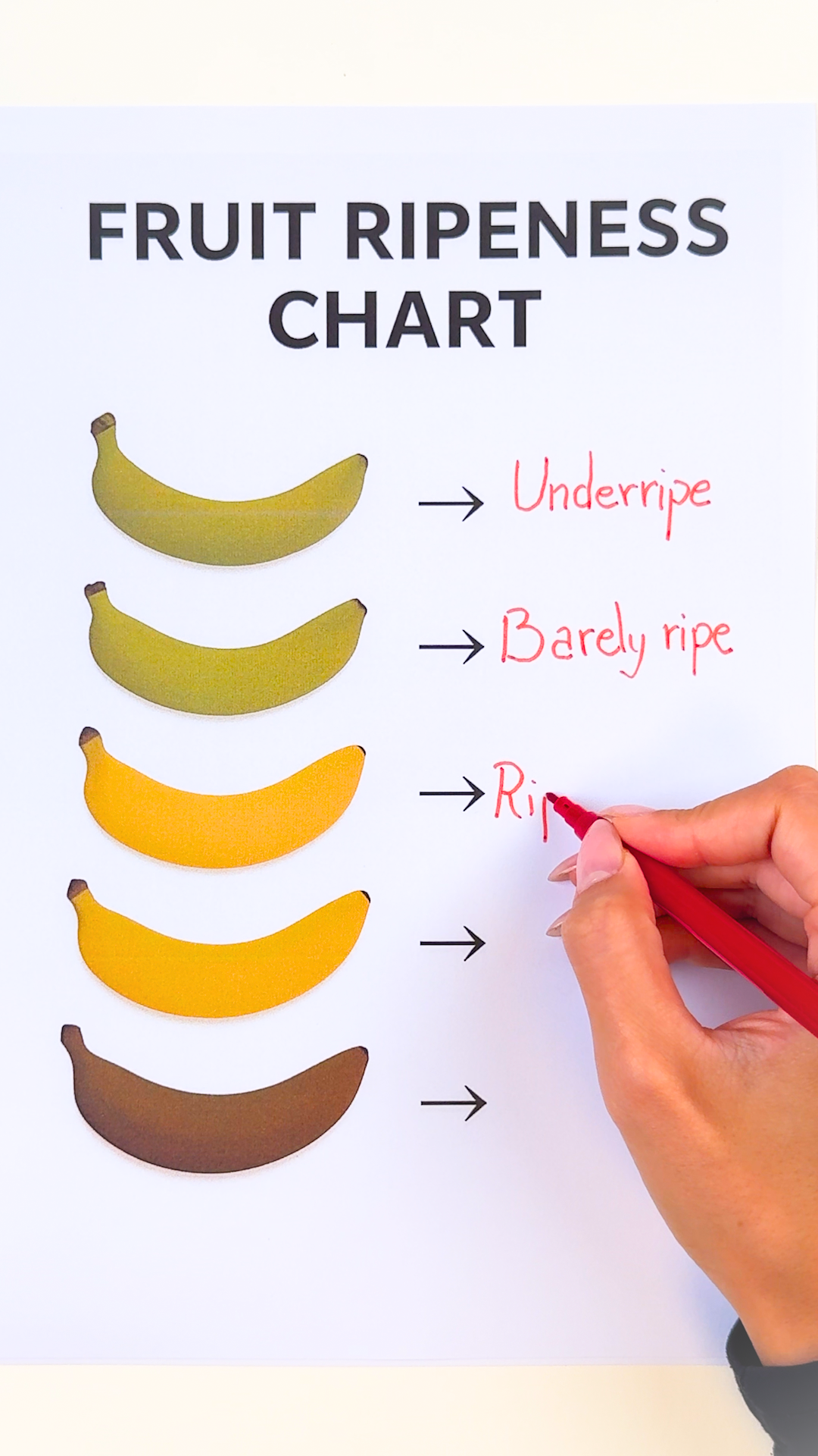 Simple guide to banana ripeness chart🍌