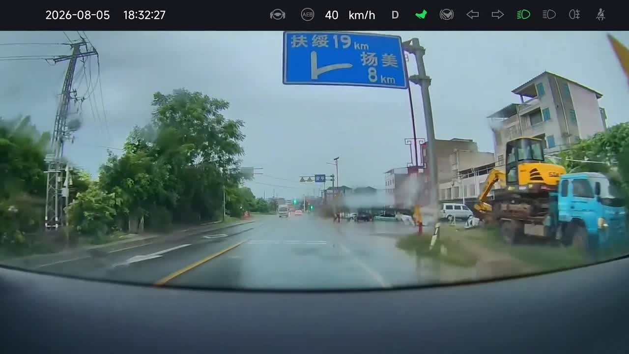 Lightning strikes overhead electric wire as cars drive through storm in ...