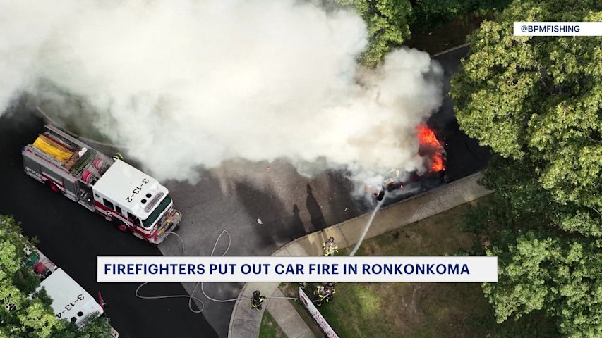 Car bursts into flames in Ronkonkoma