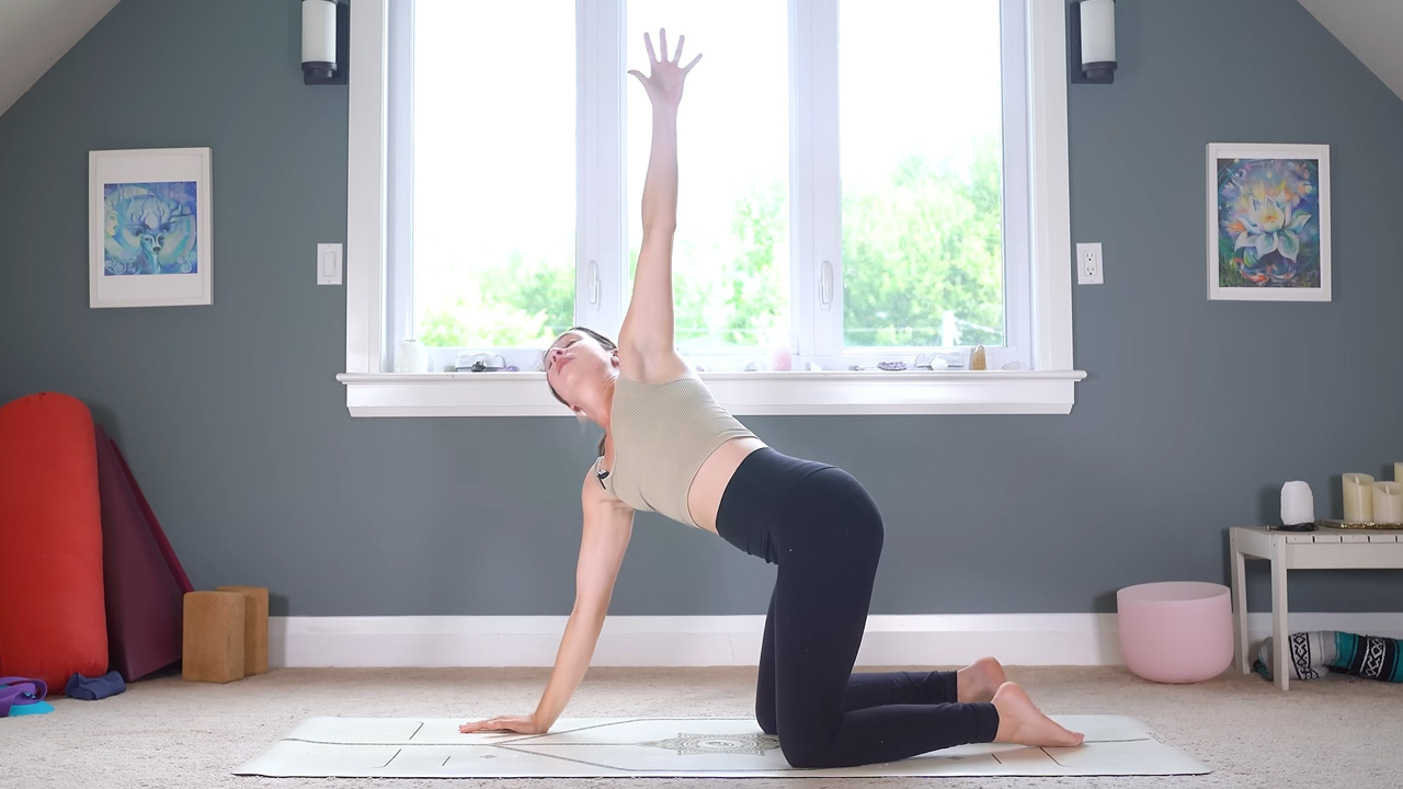 15-min full body stretch for flexibility, no props