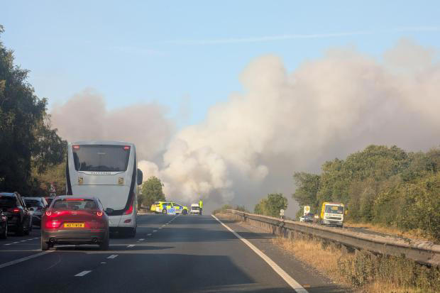 Bournemouth Airport issues warning for passengers after A31 fire