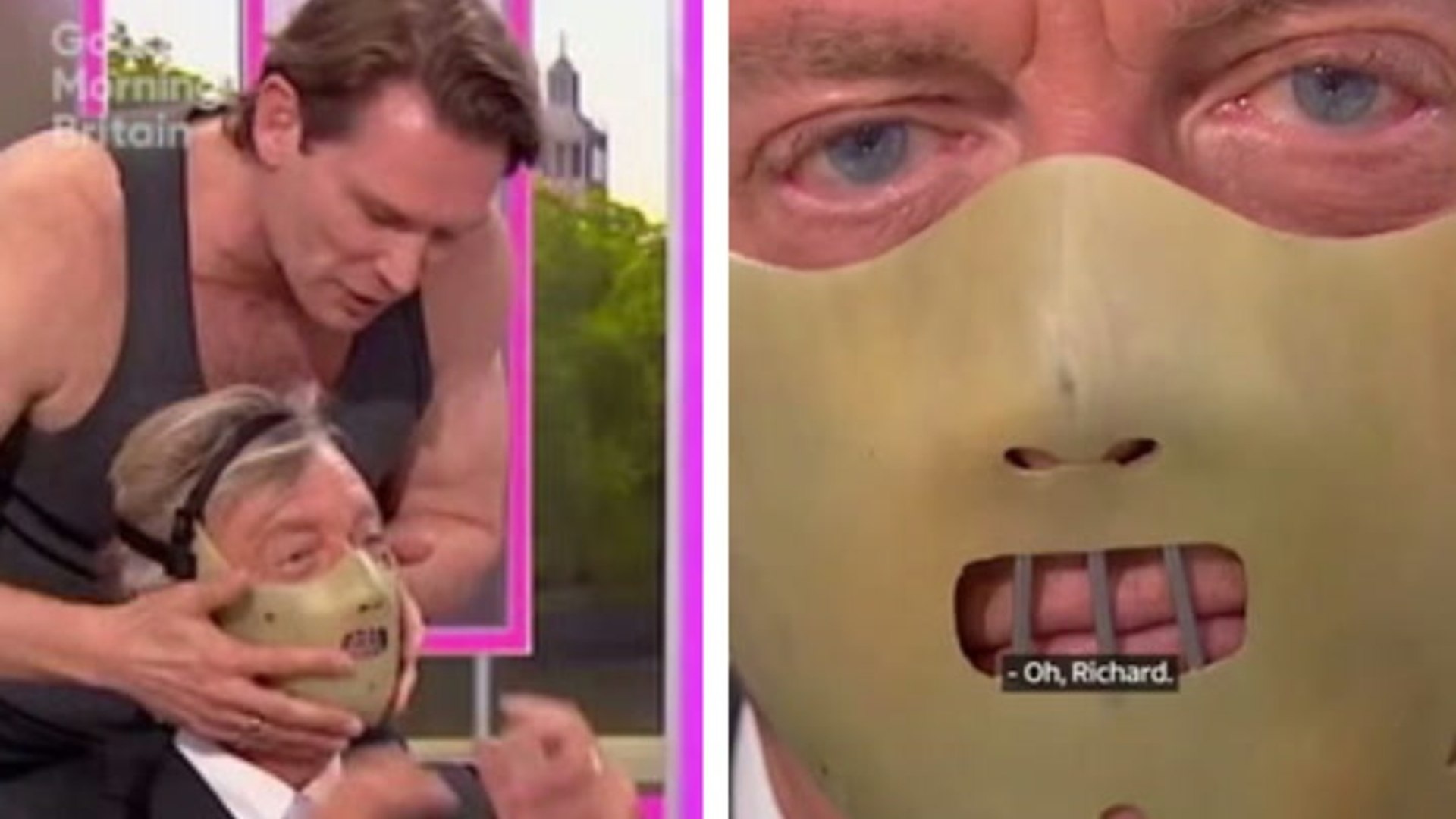 Richard Madeley scares Kate Garraway with 'disturbing' Hannibal Lecter mask