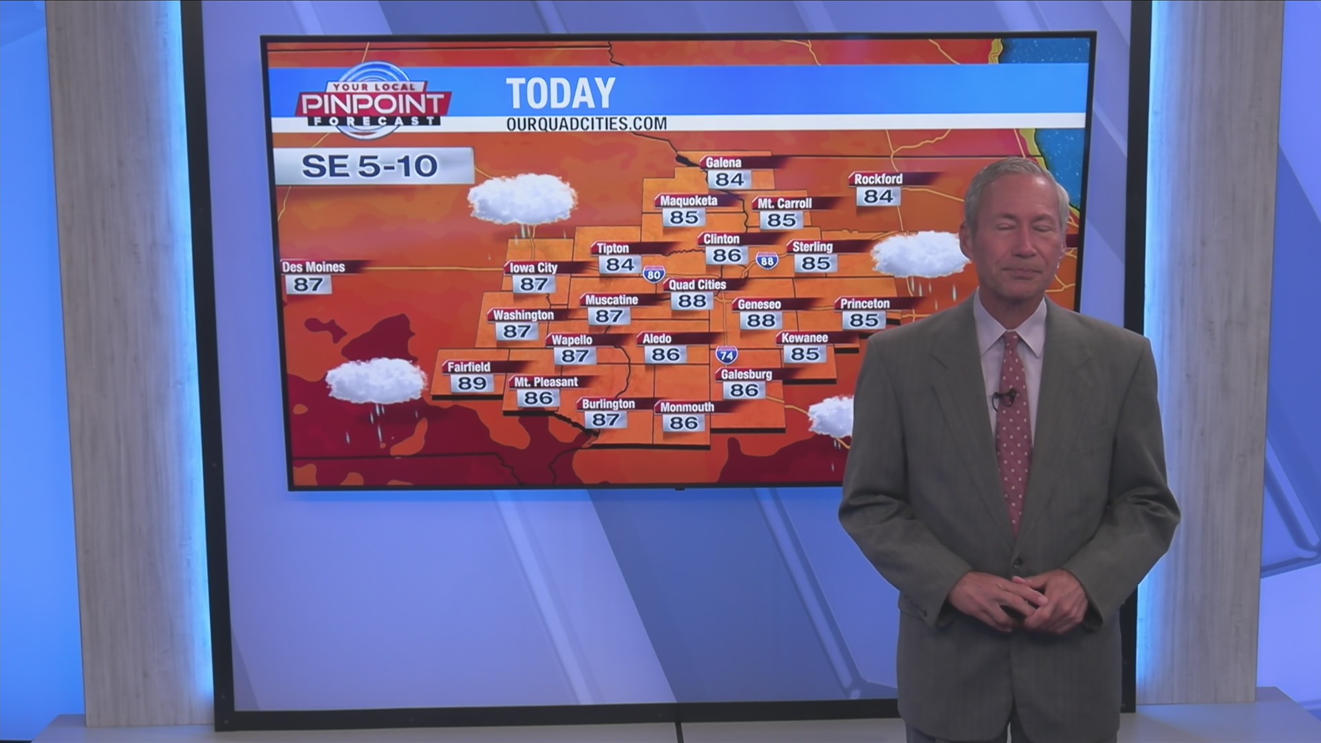 Hot and humid through midweek