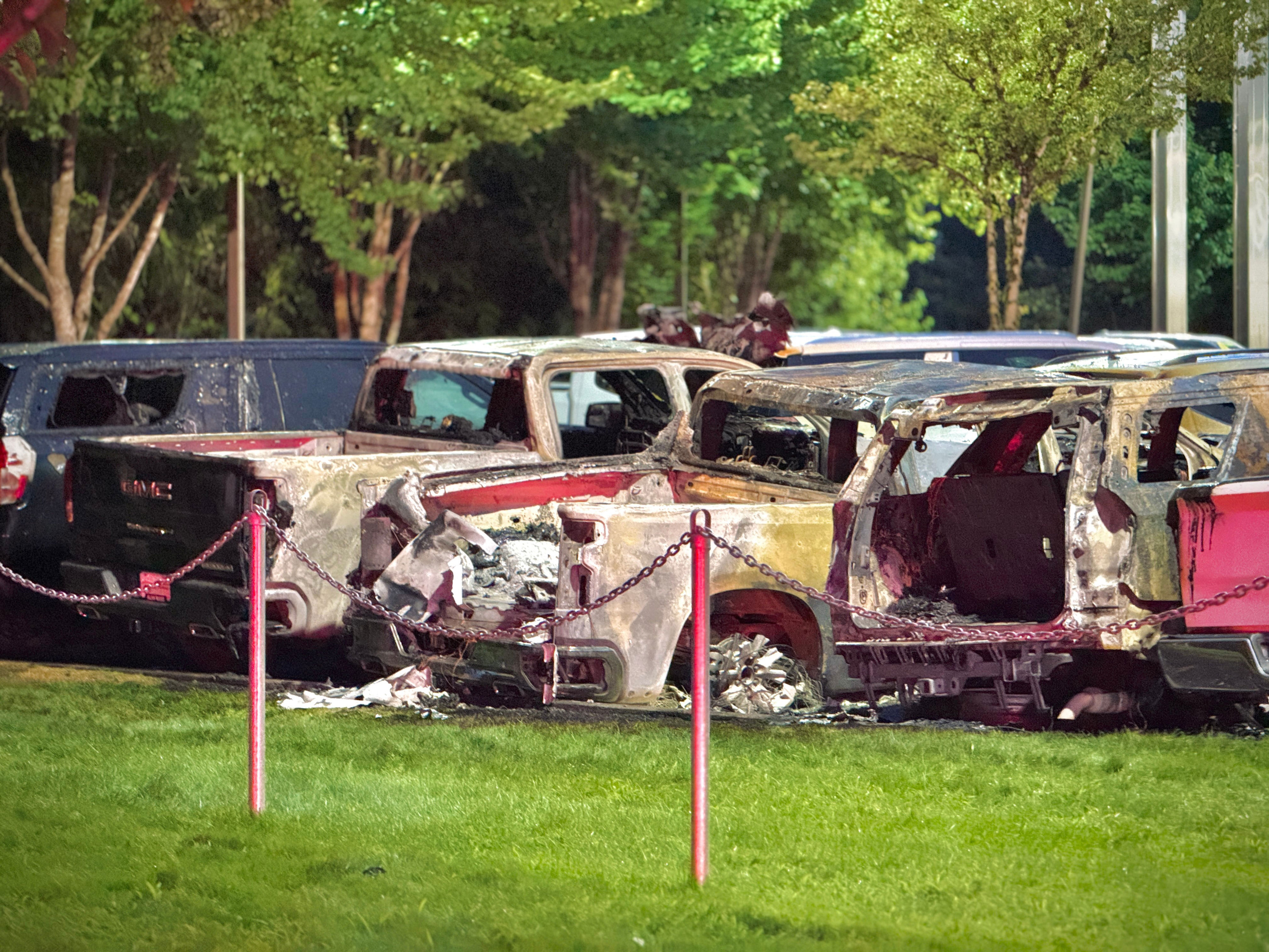 12 vehicles damaged by fire at Vancouver dealership