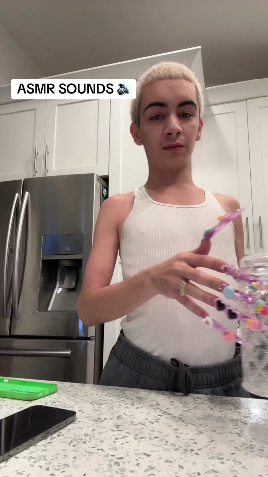Kitchen ASMR with colorful candy nails