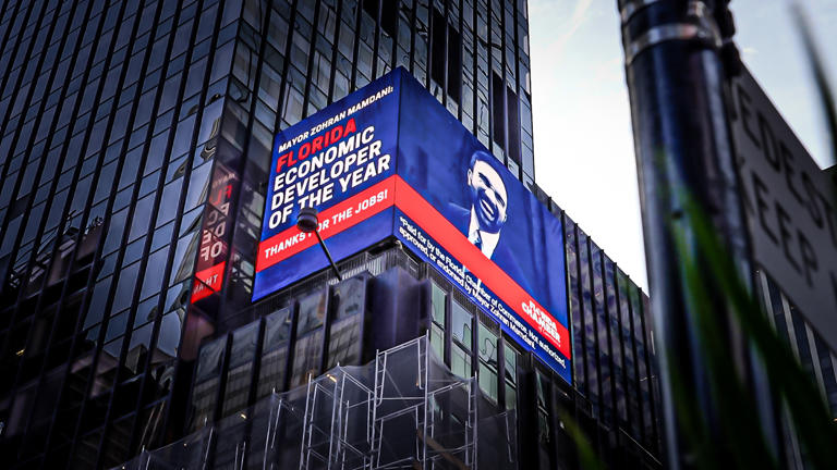 The Florida Chamber's digital billboard can be found at 1500 Broadway and W. 43rd St. in Times Square. FOXBusiness