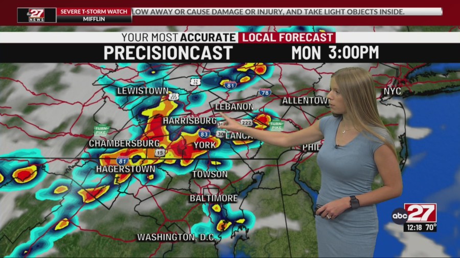Another round of hit-or-miss showers and storms this afternoon