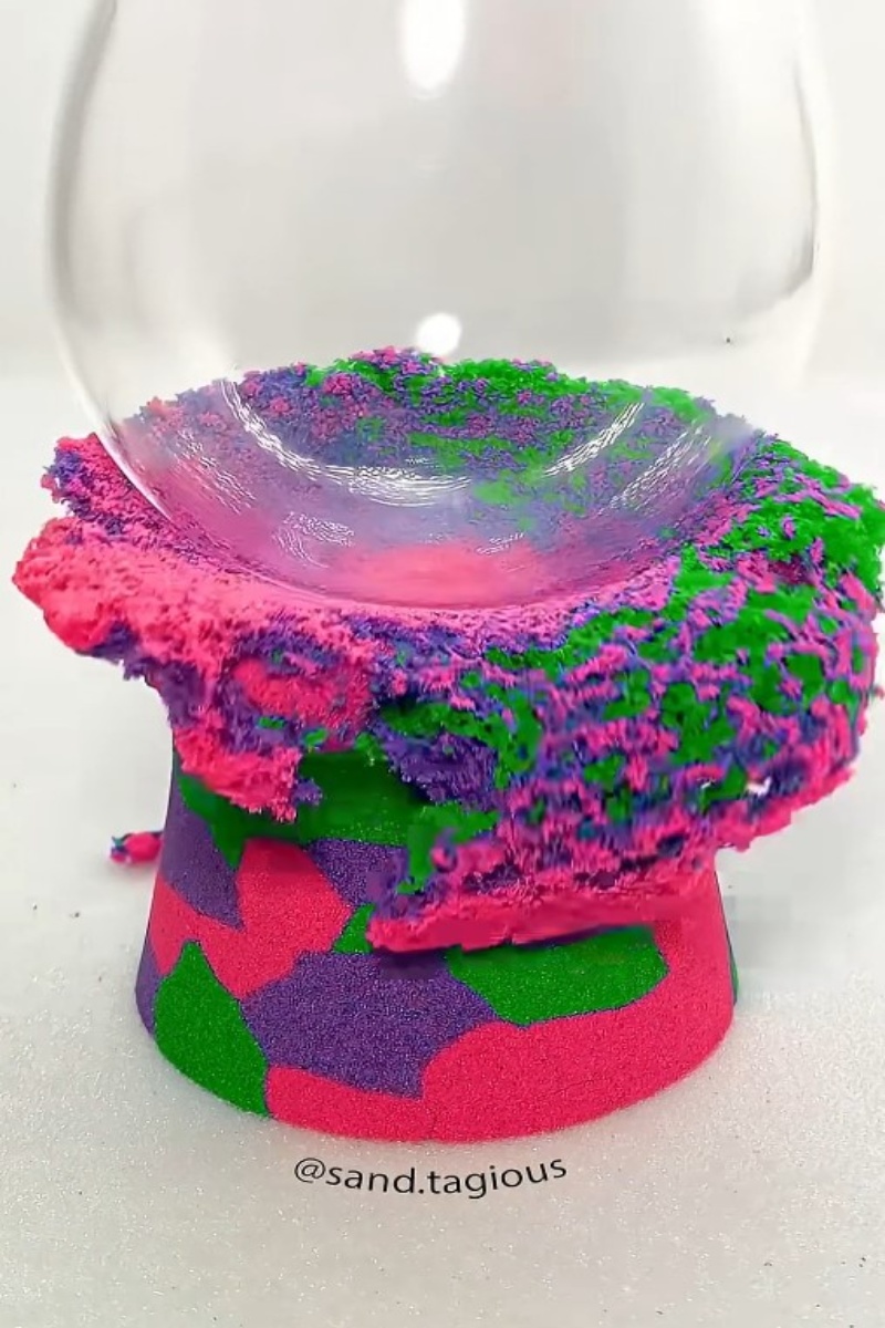 Colorful kinetic sand glass press ASMR