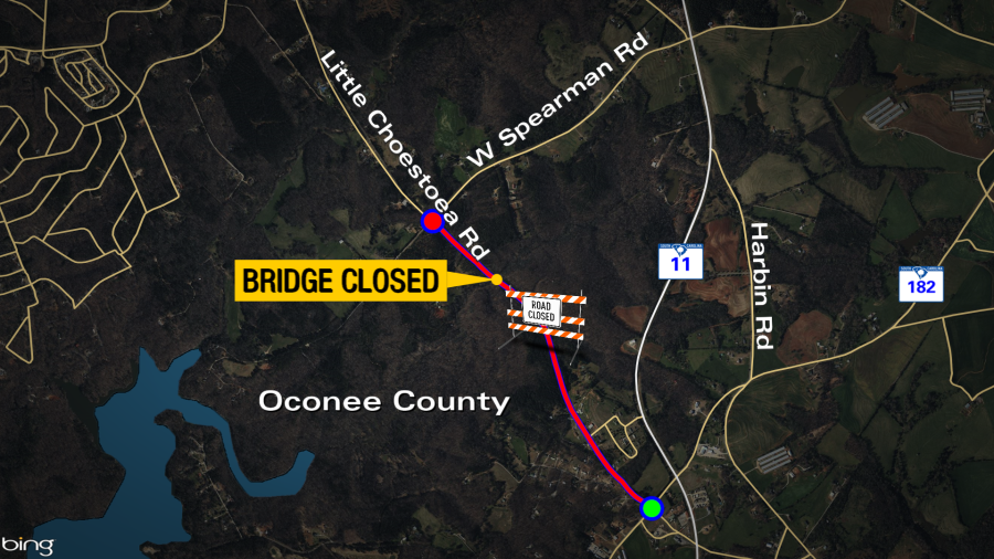 Oconee County bridge to close through January for replacement