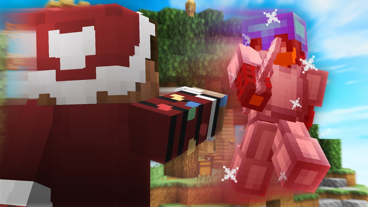 Clutching with no armor or weapons in Skywars