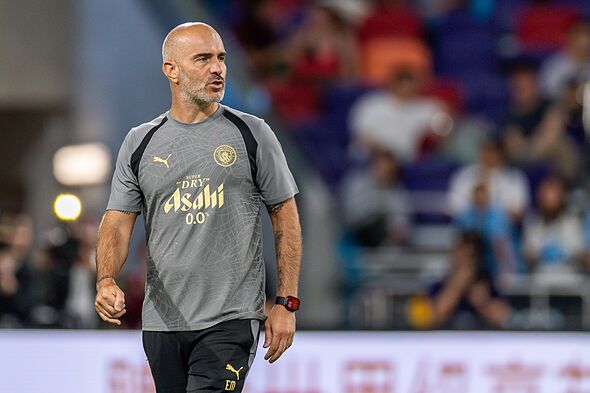HONG KONG, CHINA - JULY 31: Head coach Enzo Maresca of Manchester City reacts during the Manchester City Training Session at Kai