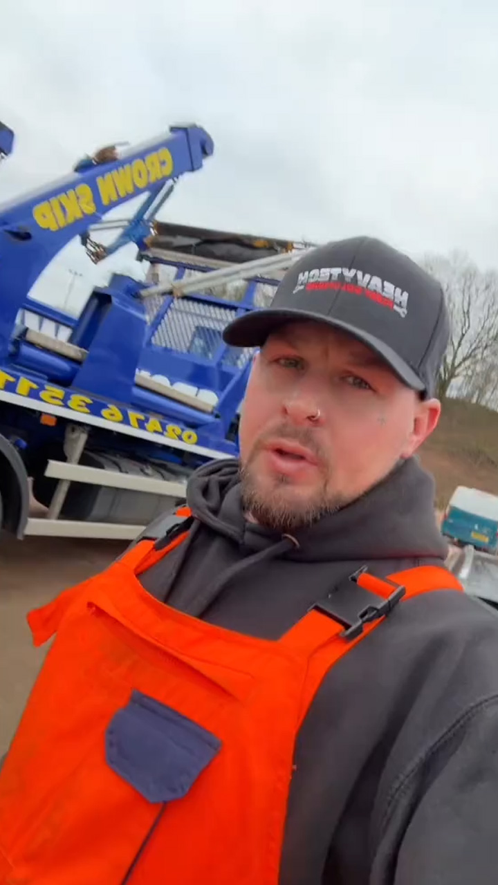 Inside a massive skip hire yard