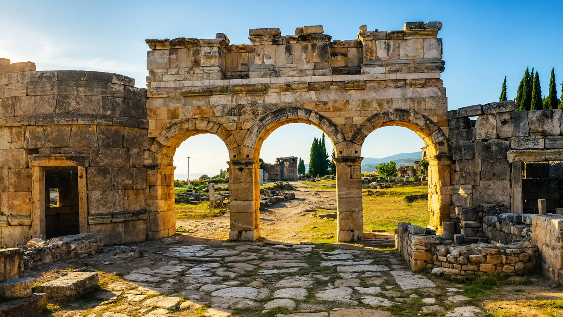 Stone gateways still stand in this ancient city