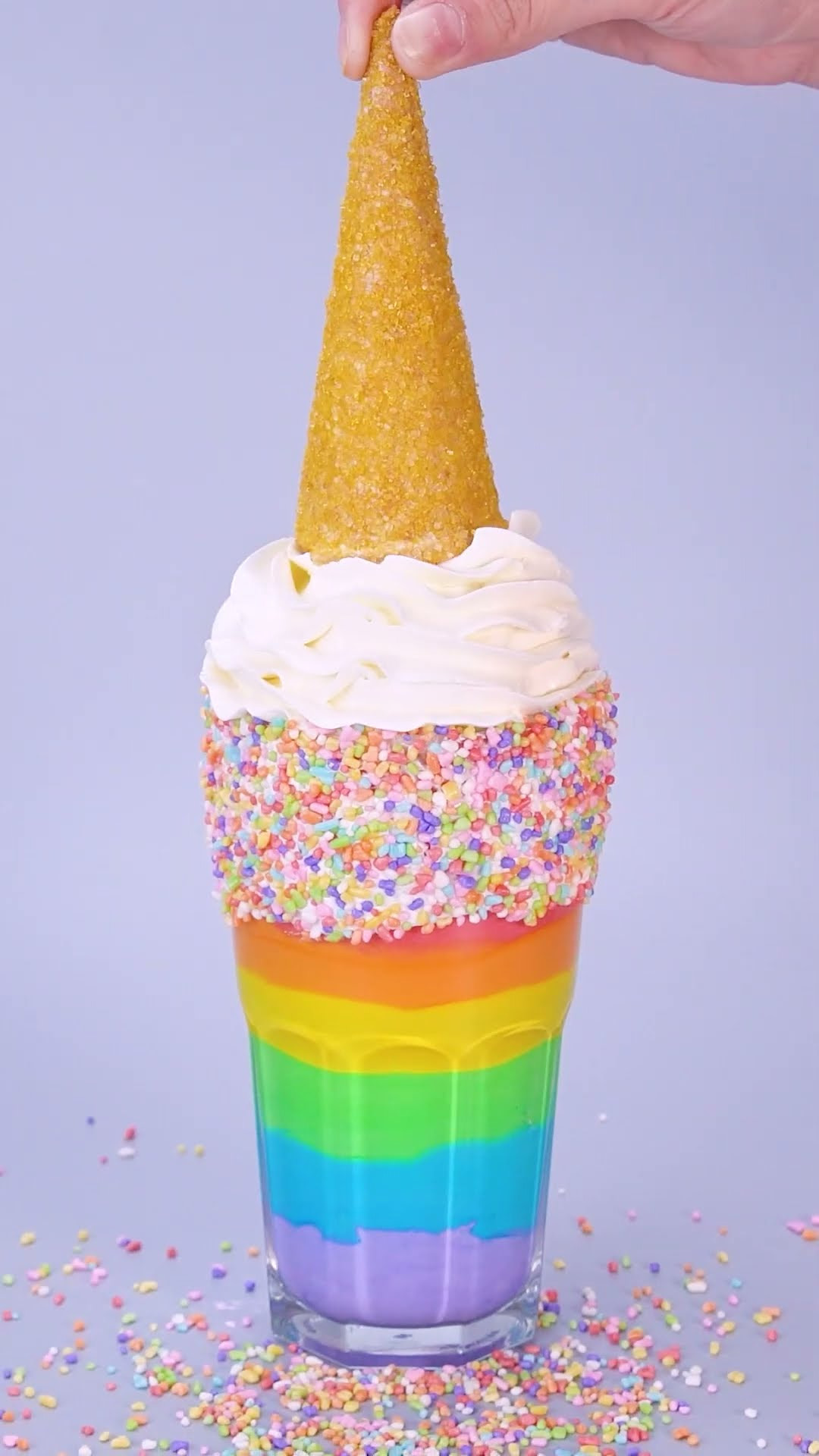 Rainbow unicorn layered cup design ideas