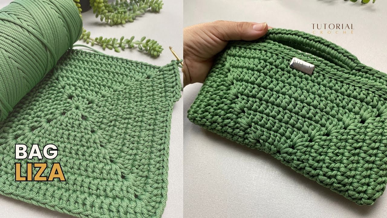Mini bag Liza em crochê feita com apenas 1 square