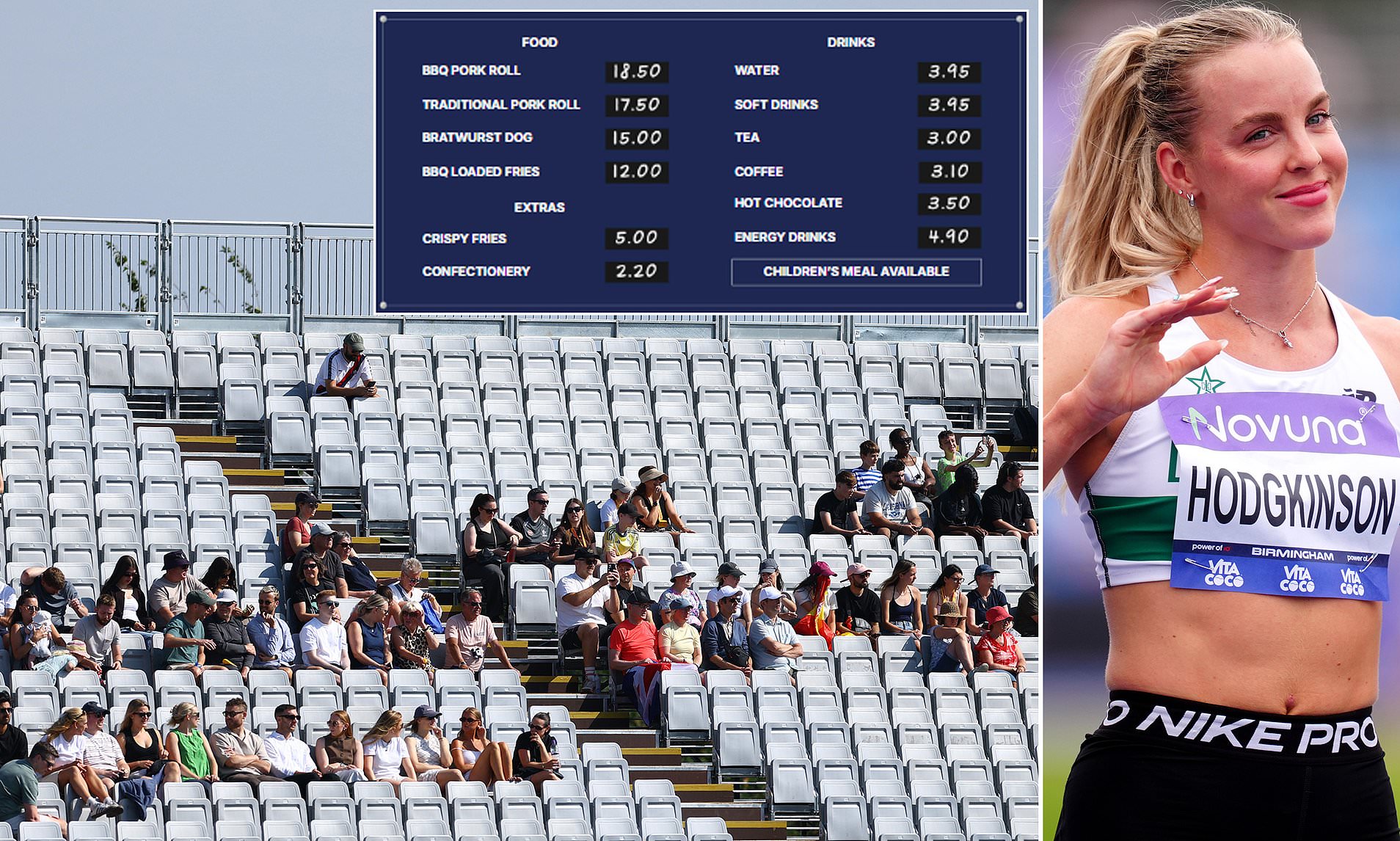 Shocking prices at European Championships in Birmingham - with a pork roll costing £18.50