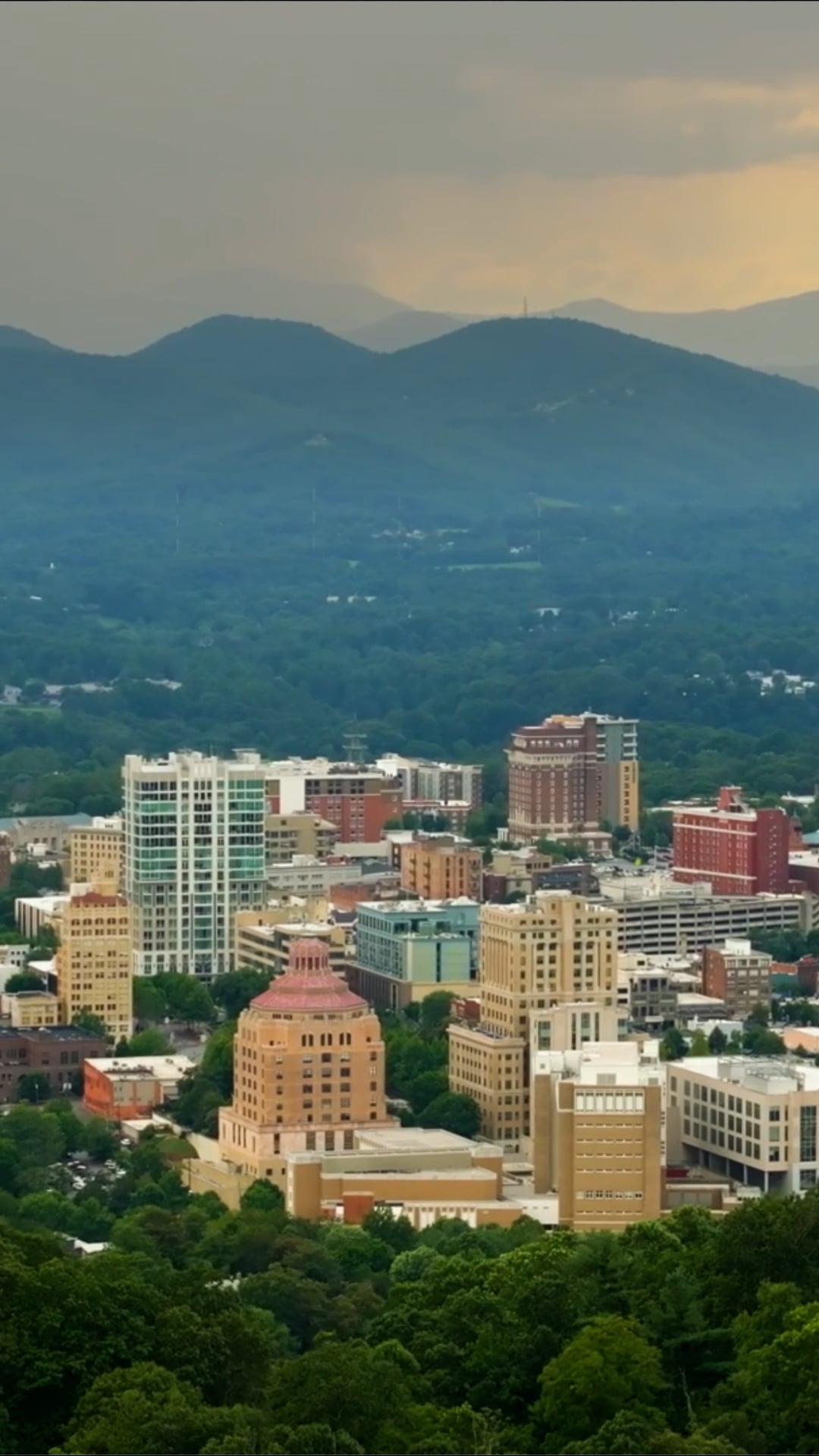 Asheville: Drone views of North Carolina’s Blue Ridge Mountain city