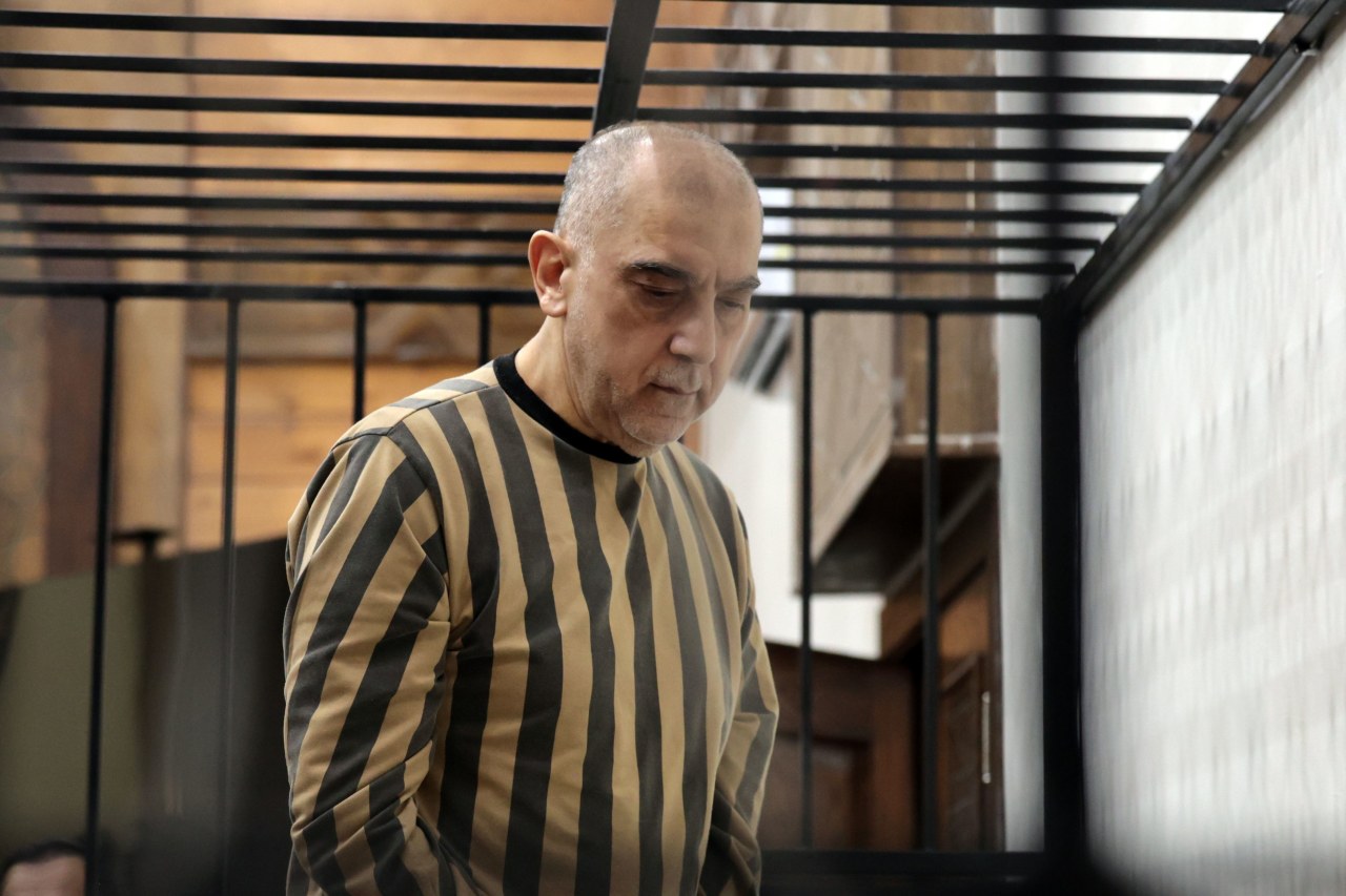 Former Syrian regime official Atef Najib at court in Damascus.