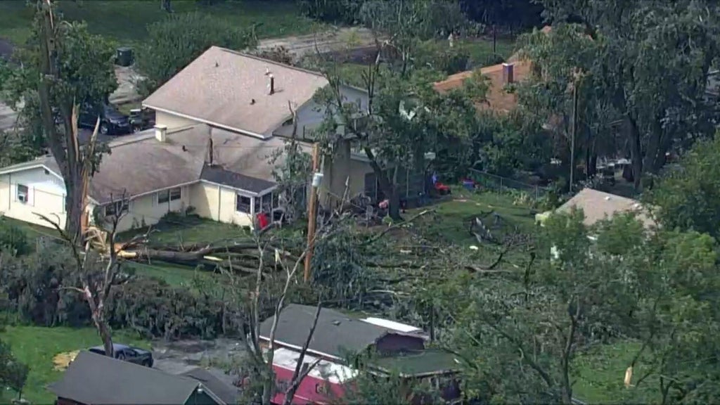 Destructive storms hit Chicago area with wind gusts over 90mph; 2 tornadoes confirmed and flooding