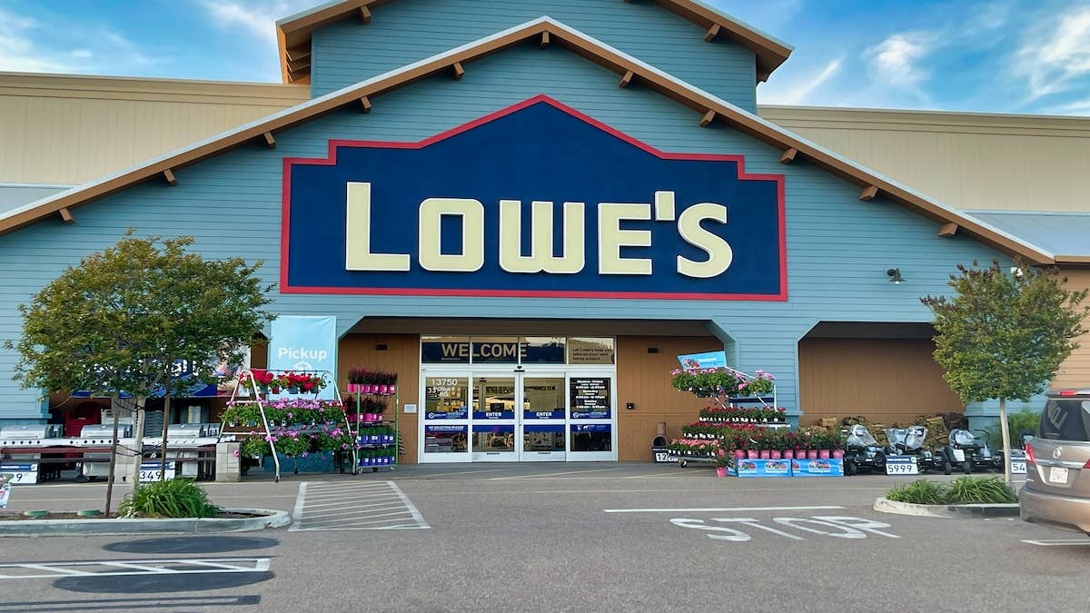 Lowe's cherry glass hummingbird feeder adds a pop of color to any yard