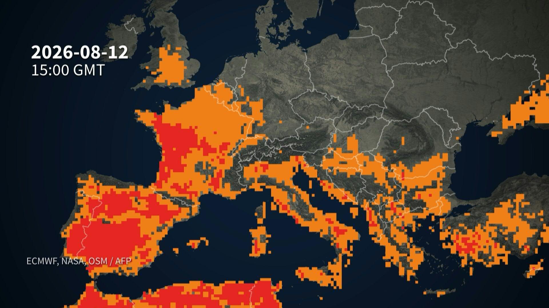 Mapa animado: Nueva ola de calor en Europa