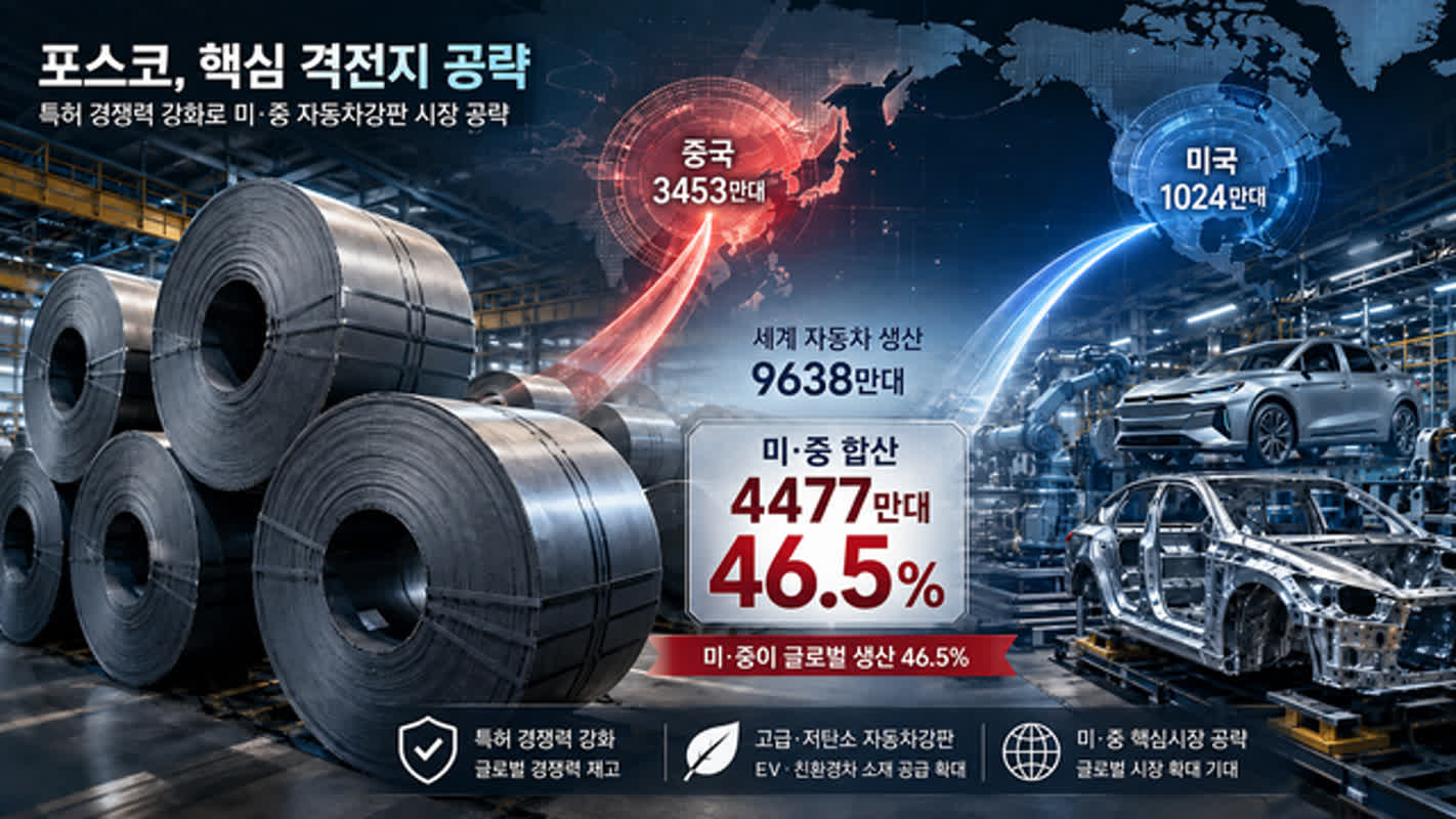 세계 車 절반 쥐락펴락⋯ 포스코, '특허 족쇄' 풀고 미·중 전기차 영토 넓힌다