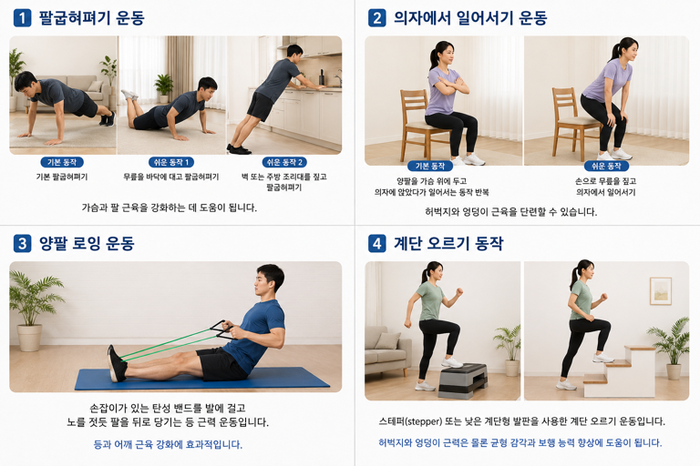 ‘FAST-2 프로그램’의 네 가지 운동. 챗GPT 생성 이미지.